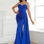 Gorgeous Spaghetti Mermaid Graduation Performance Maxi Draped Dress