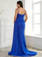Gorgeous Spaghetti Mermaid Graduation Performance Maxi Draped Dress - Image 4