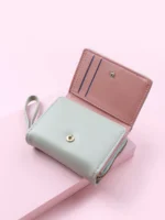 Luxury Brand Card Holder With Coin Purse PU Leather Hasp Mini Clutch Short Small Wallet - Image 20
