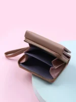 Luxury Brand Card Holder With Coin Purse PU Leather Hasp Mini Clutch Short Small Wallet - Image 7