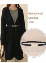Vintage Adjustable Skinny Dress Buckle Fashionable 1pcs Leather Belt - Image 2